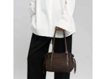 Lancaster Velvet Emma Sac Porté Epaule 518-096 Aspect Suédine Marron