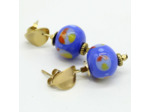 Boucles d'oreilles puce ondulée perle Murano bleue Sillage