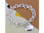 Bracelet chaîne cœur en argent