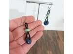 Boucles d'oreilles Enara bleu-turquoise en ivoire végétal