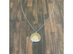 Collier en acier inoxydable sculpté vague soleil