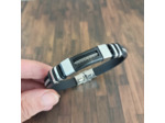 Bracelet homme noir et acier inoxydable