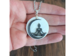 Collier nacre et zen en acier inoxydable