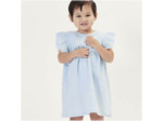 Tissu double gaze mousseline bleu ciel