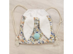 Sac à dos Pochon pour enfant, modèle Lapinou, tissu créatrice cristal w design