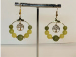 B.O. arbre de vie doré/agate verte