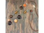 Collier long en perles de Murano tons marron
