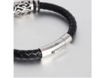 Bracelets en cuir véritable noir 14