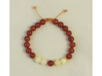 Bracelet ajustable cornaline /jade jaune