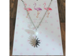 Pendentif soleil en acier inox et perle pierre de lune