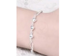 Bracelet en argent 3 cœurs, ailes d'ange