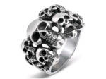 Bague en acier inoxydable pour hommes têtes de mort +++