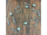 Collier long bleu ciel perles de verre