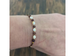 Bracelet calcite marron/blanc/doré
