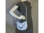 Mila Louise Nelia W Sac Demi-lune Cuir Tressé Silver