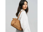 Lancaster Velvet Emma Sac Porté Epaule 518-096 Aspect Suédine Moka