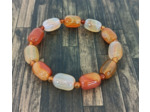 Bracelet en agate orange grosses perles