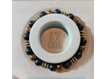 Bracelet homme agate noire/hématite