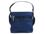 Lancaster Basic Verni Sac Porté Epaule et Travers 514-60 Bleu Foncé