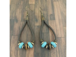 Boucles d'oreilles cuir et perles naturelles 3