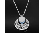 Pendentif fleur de vie en acier inox avec Labradorite