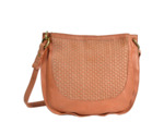 Biba Gibbon Sac Besace Cuir Tressé Salmon