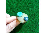 Bague gris-bleu-bleu ciel en ivoire végétal
