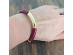 Bracelet tube bordeaux doré 32mm