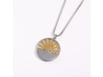 Collier en acier inoxydable sculpté vague soleil