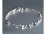 Bracelet en argent 3 cœurs, ailes d'ange