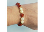 Bracelet ajustable cornaline /jade jaune