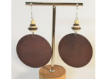 B.O. en bois rondes marron/blanc