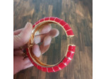 Bracelet jonc Doré-rouge