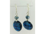 B.O. en verre de Murano bleu/argenté
