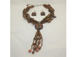 Parure en perles de rocaille et perles de Murano marron