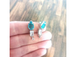 Boucles d’oreilles en verre Crystal Glass Bleu-blanc-argenté