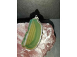 Pendentif tranche d'agate métal olpa913