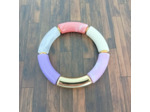 Bracelet tube violet rose blanc doré 36mm