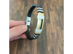Bracelet homme noir/argenté/doré en acier inoxydable