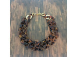Collier gros maillons tons maron/doré