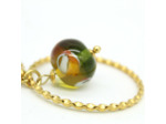Collier long cercle perle Murano bicolore Salvia