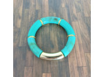 Bracelet tube turquoise doré 36mm