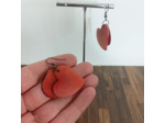 Boucles d'oreilles Valentine rouge en ivoire végétal