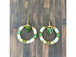 B.O. Heishi blanc/vert feuille