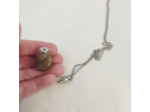 Collier bouteille de parfum agate indienne/argenté