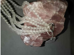 Collier triple cristal de roche création perles 4mm opaque x 45cm olpa1236