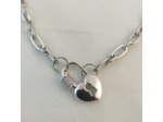 Collier grosse chaîne argenté cadenas