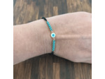 Bracelet œil porte bonheur turquoise-noir