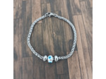 Bracelet œil porte bonheur en acier inoxydable argenté