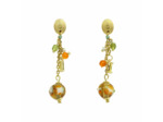 Boucles d'oreilles chaînes et perle Murano – Salvia